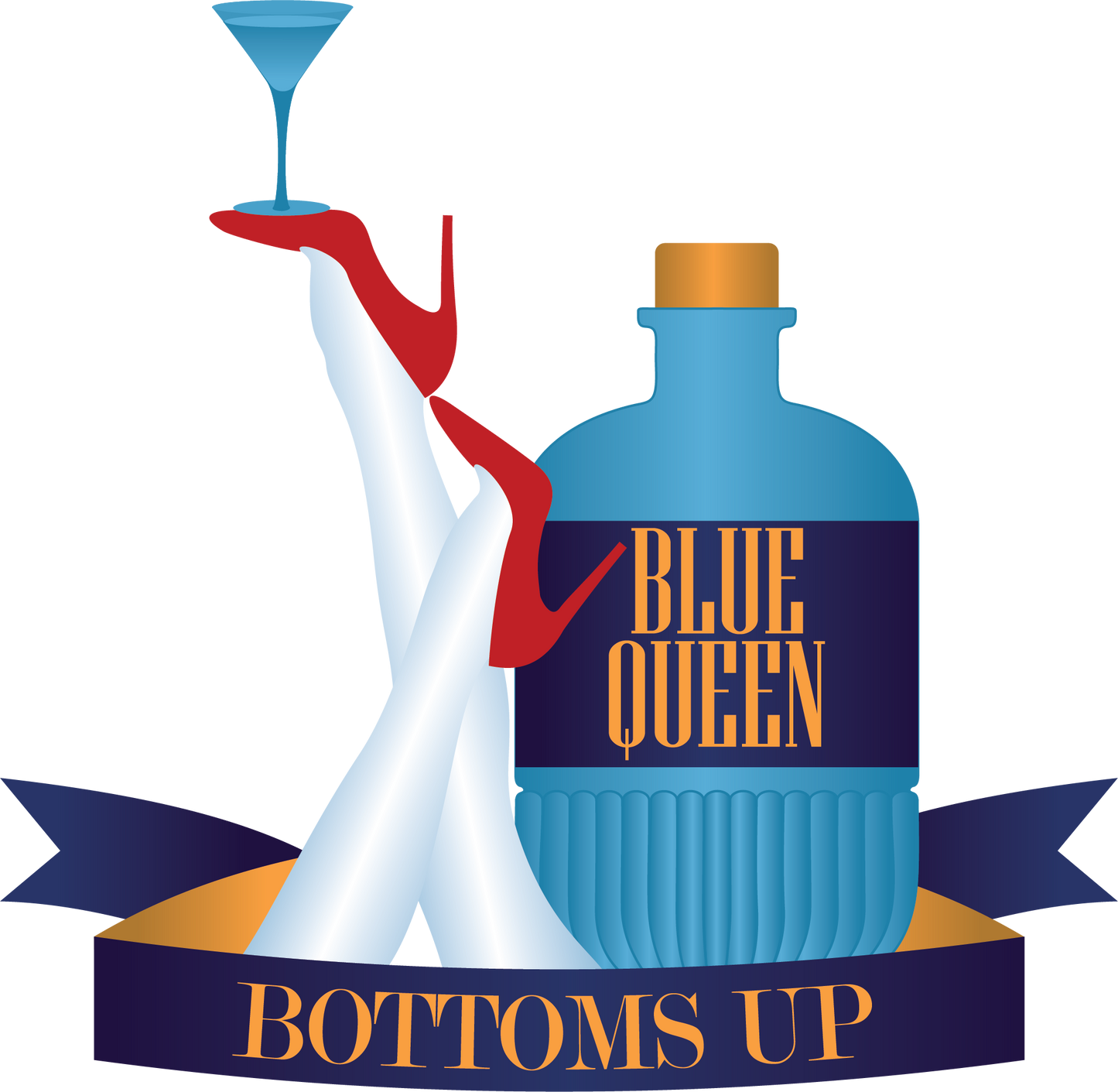 T-shirt unisex in cotone organico “Bottoms up!” - Blue Queen
