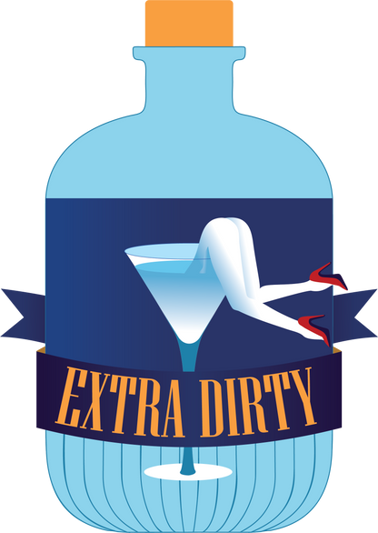 T-shirt unisex pesante “Extra dirty” con grafica cocktail | Blue Queen